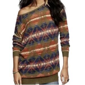 Ralph Lauren Denim & Supply Tunic Sweater Linen Pullover Aztec Argyle Multi XS
